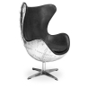 Buy  Design Armchair with Armrests - Egg Design - Leather and Metal - Cocoon Black 25628 - prices