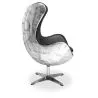  Design Armchair with Armrests - Egg Design - Leather and Metal - Cocoon image 7
