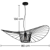 Buy Ceiling Lamp - Pendant Lamp Pamela Design - 80cm - Vertical Black 59903 - prices