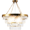 Buy Chandelier Hanging Lamp Vintage Style Crystal and Metal - Loraine Gold 59929 - in the UK