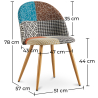 Buy Dining Chair Accent Patchwork Upholstered Scandi Retro Design Wooden Legs - Evelyne Patty Multicolour 59933 with a guarantee