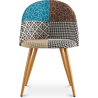 Buy Dining Chair Accent Patchwork Upholstered Scandi Retro Design Wooden Legs - Evelyne Patty Multicolour 59933 - in the UK