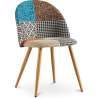 Buy Dining Chair Accent Patchwork Upholstered Scandi Retro Design Wooden Legs - Evelyne Patty Multicolour 59933 - prices