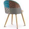 Buy Dining Chair Accent Patchwork Upholstered Scandi Retro Design Wooden Legs - Evelyne Patty Multicolour 59933 in the United Kingdom