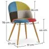 Dining Chair - Upholstered in Patchwork - Scandinavian Style - Simona image 7