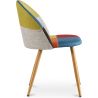 Buy Dining Chair Accent Patchwork Upholstered Scandi Retro Design Wooden Legs - Evelyne Simona Multicolour 59934 at Privatefloor