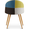 Buy Dining Chair Accent Patchwork Upholstered Scandi Retro Design Wooden Legs - Evelyne Simona Multicolour 59934 home delivery