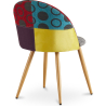 Buy Dining Chair - Upholstered in Patchwork - Scandinavian Style - Ray Multicolour 59935 in the United Kingdom