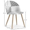 Buy Dining Chair - Upholstered in Black and White Patchwork - Evelyne White / Black 59937 - in the UK