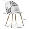 Dining Chair - Upholstered in Black and White Patchwork - Evelyne image 7