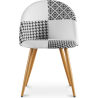 Buy Dining Chair - Upholstered in Black and White Patchwork - Evelyne White / Black 59937 - in the UK