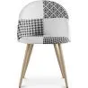 Dining Chair - Upholstered in Black and White Patchwork - Evelyne image 7