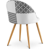 Buy Dining Chair - Upholstered in Black and White Patchwork - Evelyne White / Black 59937 in the United Kingdom