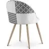 Dining Chair - Upholstered in Black and White Patchwork - Evelyne image 7