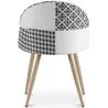 Dining Chair - Upholstered in Black and White Patchwork - Evelyne image 7