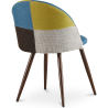 Buy Dining Chair - Upholstered in Patchwork - Scandinavian Style - Simona Multicolour 59939 in the United Kingdom