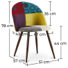 Buy Dining Chair - Upholstered in Patchwork - Scandinavian Style - Ray Multicolour 59940 - in the UK