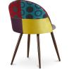 Buy Dining Chair - Upholstered in Patchwork - Scandinavian Style - Ray Multicolour 59940 in the United Kingdom