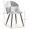 Dining Chair - Upholstered in Black and White Patchwork - Evelyne image 7