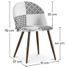 Buy Dining Chair - Upholstered in Black and White Patchwork - Evelyne White / Black 59942 - prices