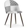 Dining Chair - Upholstered in Black and White Patchwork - Evelyne image 7