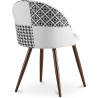 Buy Dining Chair - Upholstered in Black and White Patchwork - Evelyne White / Black 59942 in the United Kingdom
