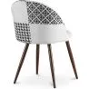 Dining Chair - Upholstered in Black and White Patchwork - Evelyne image 7