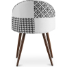 Buy Dining Chair - Upholstered in Black and White Patchwork - Evelyne White / Black 59942 home delivery