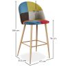 Patchwork Upholstered Stool - Scandinavian Style - Evelyne image 7