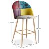 Patchwork Upholstered Stool - Scandinavian Style - Evelyne image 7