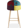 Buy Patchwork Upholstered Stool - Scandinavian Style - Evelyne Multicolour 59945 in the United Kingdom