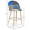 Patchwork Upholstered Stool - Scandinavian Style - Evelyne image 7