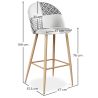 Patchwork Upholstered Stool - Scandinavian Style - Black and White - Evelyne image 7