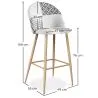 Patchwork Upholstered Stool - Scandinavian Style - Black and White - Evelyne image 7