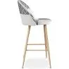 Patchwork Upholstered Stool - Scandinavian Style - Black and White - Evelyne image 7
