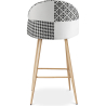 Buy Patchwork Upholstered Stool - Scandinavian Style - Black and White - Evelyne White / Black 59947 in the United Kingdom