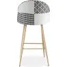 Patchwork Upholstered Stool - Scandinavian Style - Black and White - Evelyne image 7