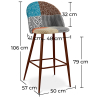 Buy Patchwork Upholstered Stool - Scandinavian Style - Patty Multicolour 59948 with a guarantee