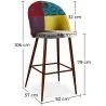 Patchwork Upholstered Stool - Scandinavian Style  - Ray image 7
