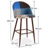 Buy Patchwork Upholstered Stool - Scandinavian Style - Pixi Multicolour 59951 with a guarantee
