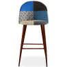 Buy Patchwork Upholstered Stool - Scandinavian Style - Pixi Multicolour 59951 - in the UK