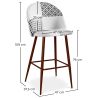 Patchwork Upholstered Stool - Scandinavian Style - Black and White - Evelyne image 7