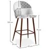 Patchwork Upholstered Stool - Scandinavian Style - Black and White - Evelyne image 7