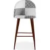Patchwork Upholstered Stool - Scandinavian Style - Black and White - Evelyne image 7