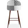 Buy Patchwork Upholstered Stool - Scandinavian Style - Black and White - Evelyne White / Black 59952 in the United Kingdom