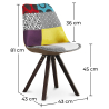 Buy Dining Chair - Upholstered in Patchwork - Ray Multicolour 59957 with a guarantee
