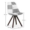 Dining Chair - Upholstered in Patchwork - Black and White - Denisse image 7