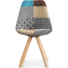 Buy Dining Chair Denisse Upholstered Scandi Design Wooden Legs Premium - Patchwork Patty Multicolour 59960 - in the UK