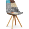 Buy Dining Chair Denisse Upholstered Scandi Design Wooden Legs Premium - Patchwork Patty Multicolour 59960 - prices