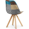 Buy Dining Chair Denisse Upholstered Scandi Design Wooden Legs Premium - Patchwork Patty Multicolour 59960 in the United Kingdom